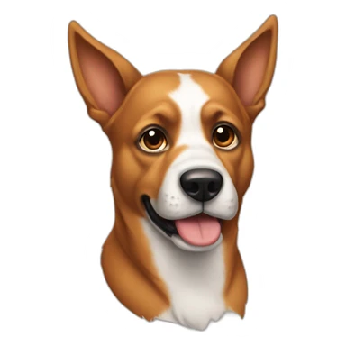 Un perro con solo una oreja parada sticker