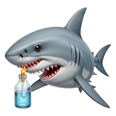 shark with a cigarette and some bottle sticker