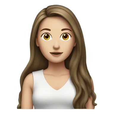 Long brunette hair white woman sticker