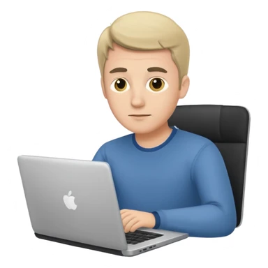 man with laptop sticker