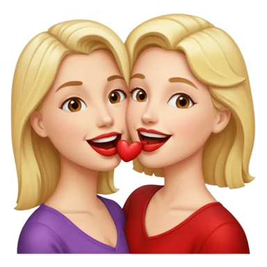 woman kissing another woman on the mouth sticker
