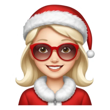 girl Santa with sunglasses sticker