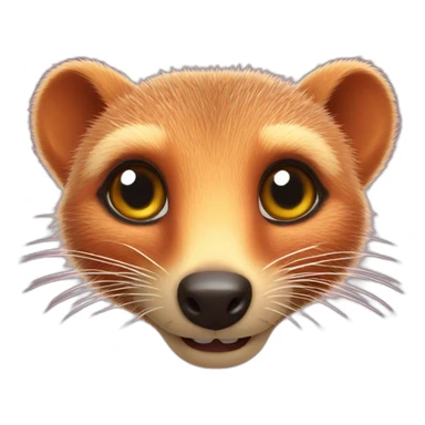 red cheerful smiling mongoose in bed sticker