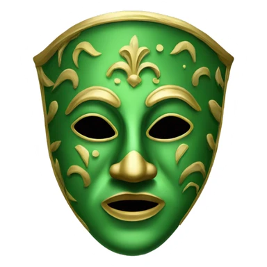 green commedia del' arte mask  sticker