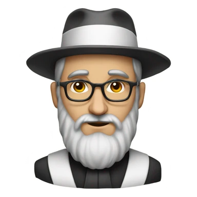 A formal portrait of man as a rabbi sticker