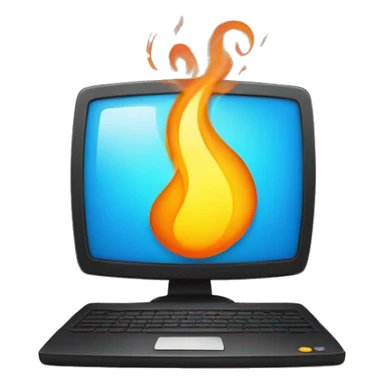 Un ordinateur enflammé  sticker