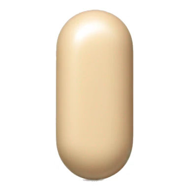 Singular glossy coated oblong beige pill capsule sticker