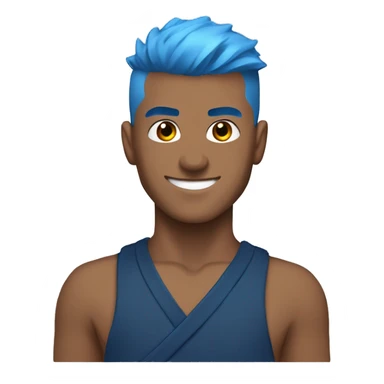ninja tyler blevins with blue hair and low taper fade haircut sticker