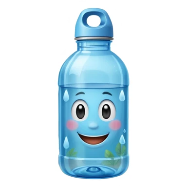 make a water bottle smile in a forests  sticker