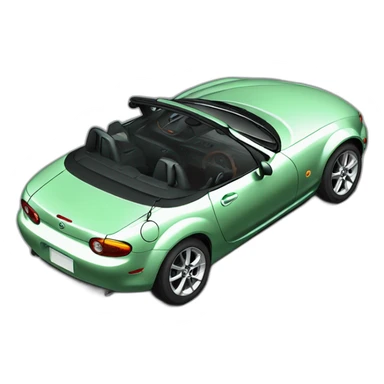 Mazda mx5 verte conduite par homme roux sticker