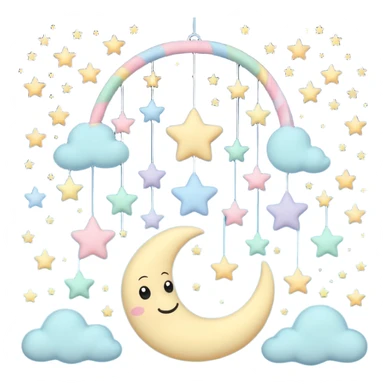 baby Hanging mobile with stars and moon sticker