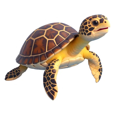 adorable baby hawksbill turtle, round and friendly sticker