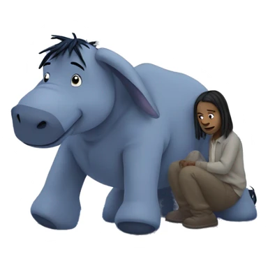 starry night with Eeyore an a stuffed toy sticker