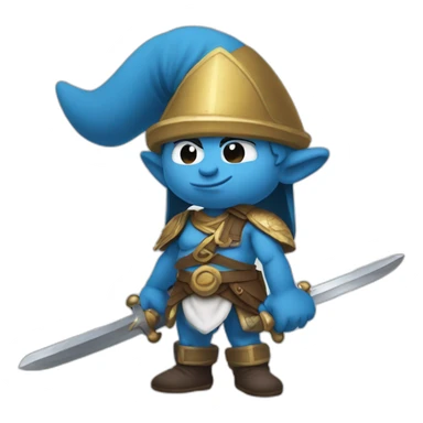 Smurf swordsmam sticker