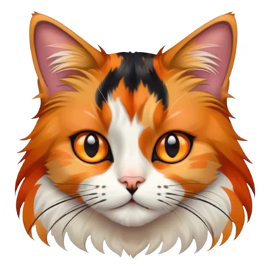 Tortie long hair cat sticker