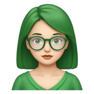 green glasses and green dressed woman sticker
