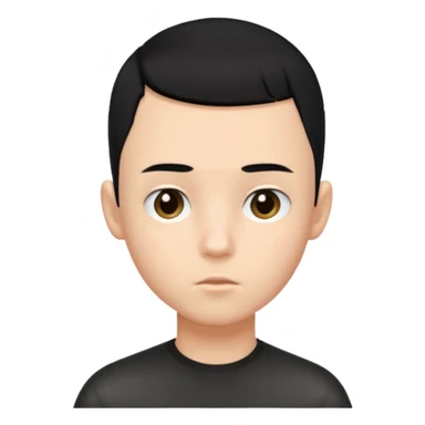 create a long buzz haircut boy that has black hair hair need to go on forhead and it cant be flat little fringe sticker