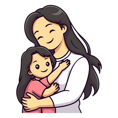 Mère et fille amour sticker