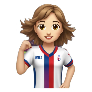 niña futbolista del equipo  SD.Eibar en el estadio Ipurúa. la camiseta es la número 4  sticker