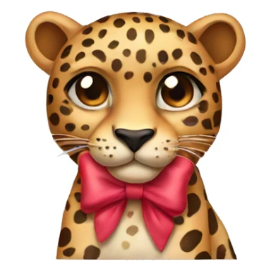 Leopard with a bow sticker
