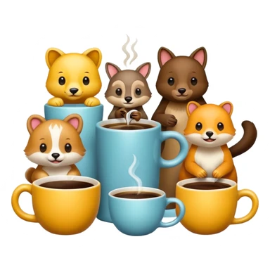 animaux qui prennent le café sticker
