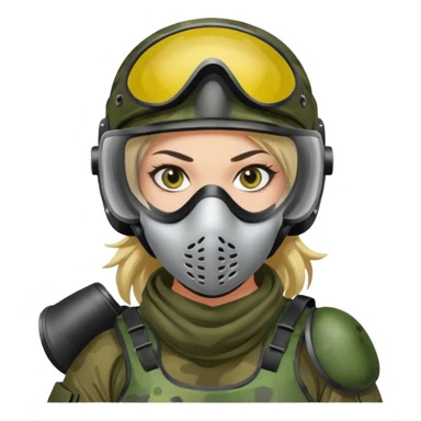 paintball player face girl sticker