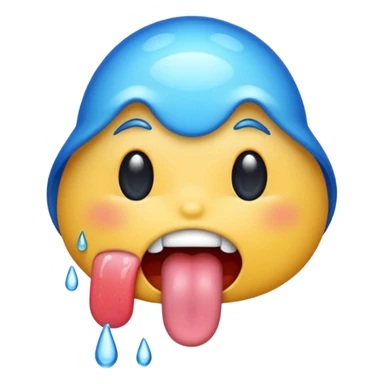 coloreaza limba din emoji ul asta: 👅 cu albastru sticker