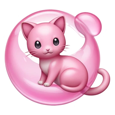 cute pink Mew Pokemon floating sticker