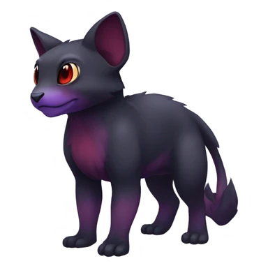 Cute cool dark black red purple animal hybrid Fakemon full body sticker