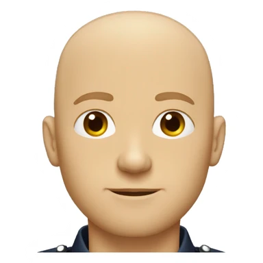 Bald Caucasian man with light beard in police uniform  sticker