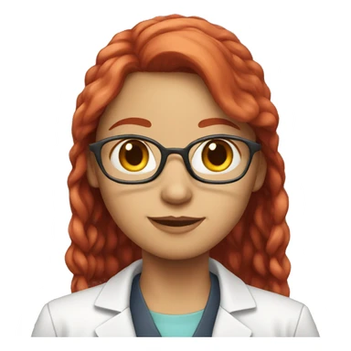 Girl with red hair scientist sticker