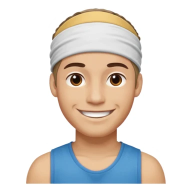 sportive man with headband sticker