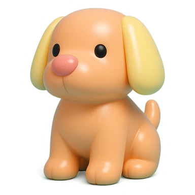              Transform {subject} into a soft vinyl figure with a smooth, glossy surface. The material should look slightly rubbery and tactile, with minimalistic curves and a matte-gloss hybrid finish. Use pastel or soft solid colors. The surface is seamless, with no visible textures or roughness. Studio lighting, vibrant background, clean, playful, designer toy aesthetic and no shadows. {subject} = dog sticker