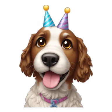 Birthday cake dog sticker