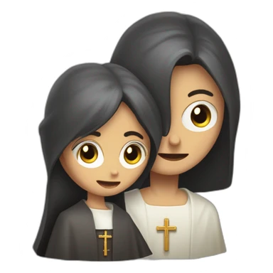 mujer y sacerdote con crucifijo película el exorcista sticker
