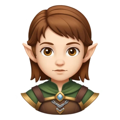 Female Halfling brown hair sticker