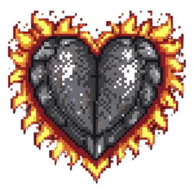 Passionate heart with flames and sparkles sticker