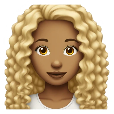 girl blonde curly hair with tan or dark skin with nose piercing sticker