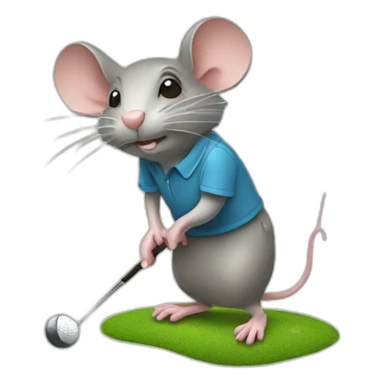 golfing rat sticker