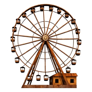 Brown city ferris wheel sticker