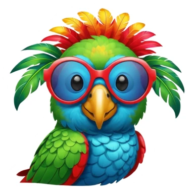 Parrot with shiny sunglasses sticker