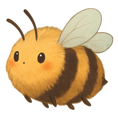 ghibli style fluffy bee sticker