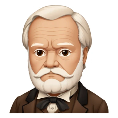 Cinematic Realistic portrait of Victor Hugo, shown as an iconic writer with intense, thoughtful eyes and richly detailed 19th‑century attire, rendered in warm, literary lighting that captures his creative spirit sticker
