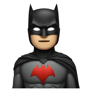 Batman with a red cat sticker