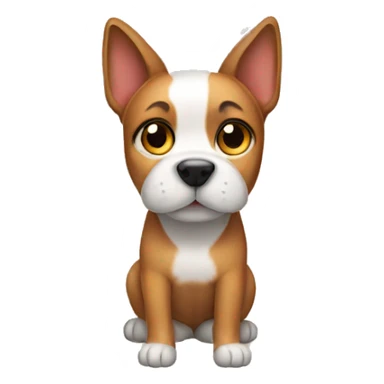 a dog with cat ears sticker