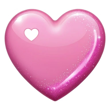 Pink heart with pink glitter sticker