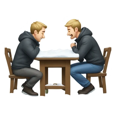 Two men sniffing snow off table sticker