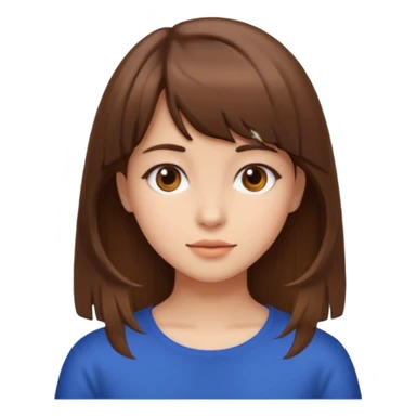 girl with side bang and brown hair sticker