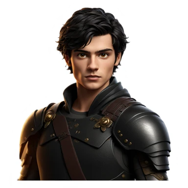 boy in armor with scar sticker