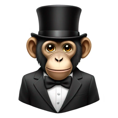 Monkey in a suit with top hat sticker